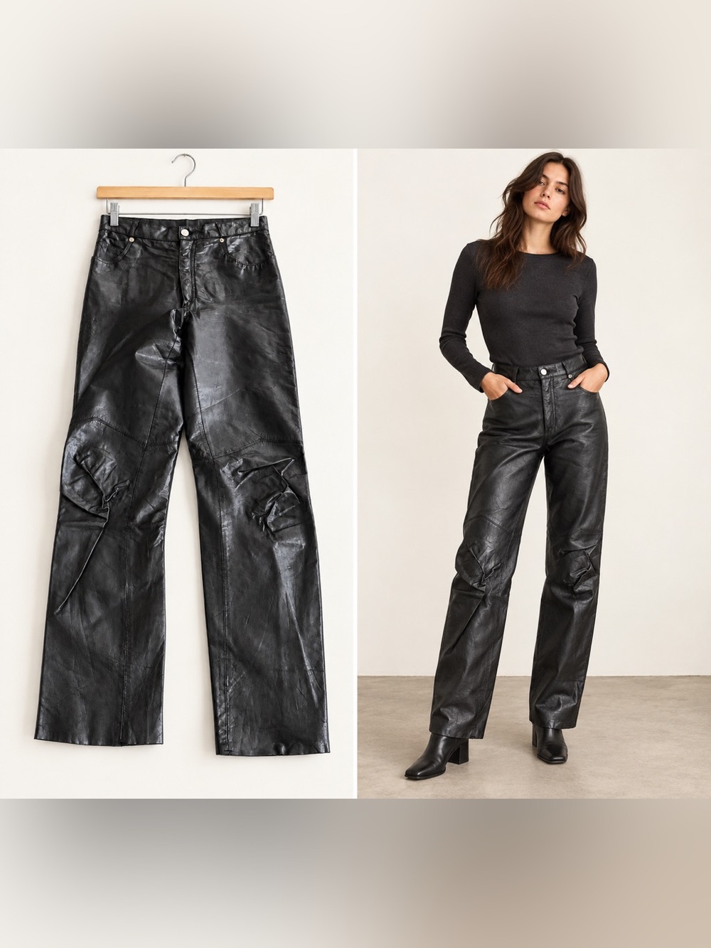 Wilson’s Suede & Leather Black Leather Pants Size 10